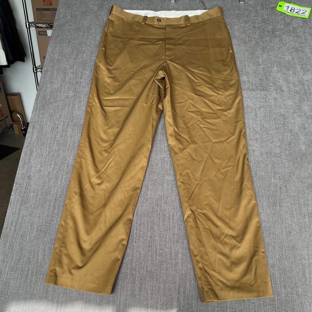 John W. Nordstrom Chinos Pants Mens 36x32 Tan Supima Cotton Formal Wrinkle-Free